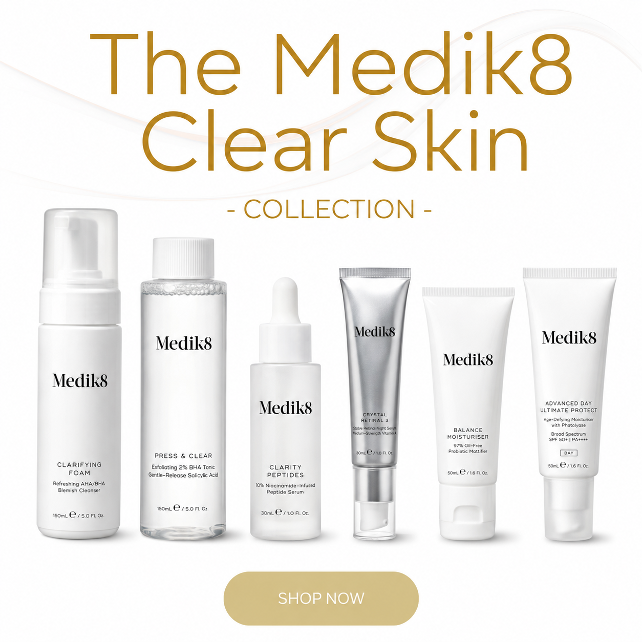The Medik8 Clear Skin Collection