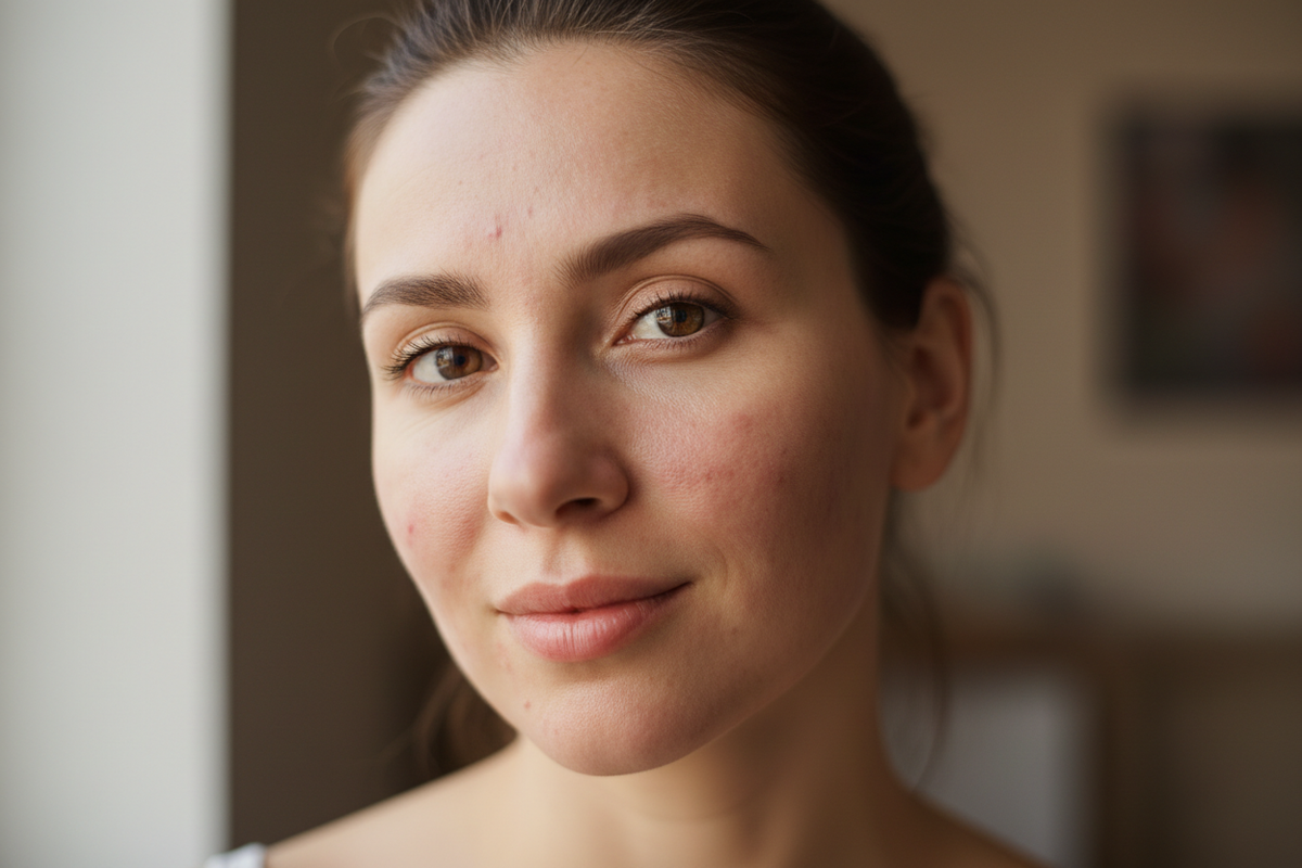adult. moderate acne